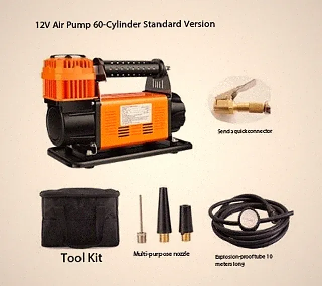 Dual-Cylinder High-Power 12V Car Air Compressor for SUVs, Trucks, and Cars