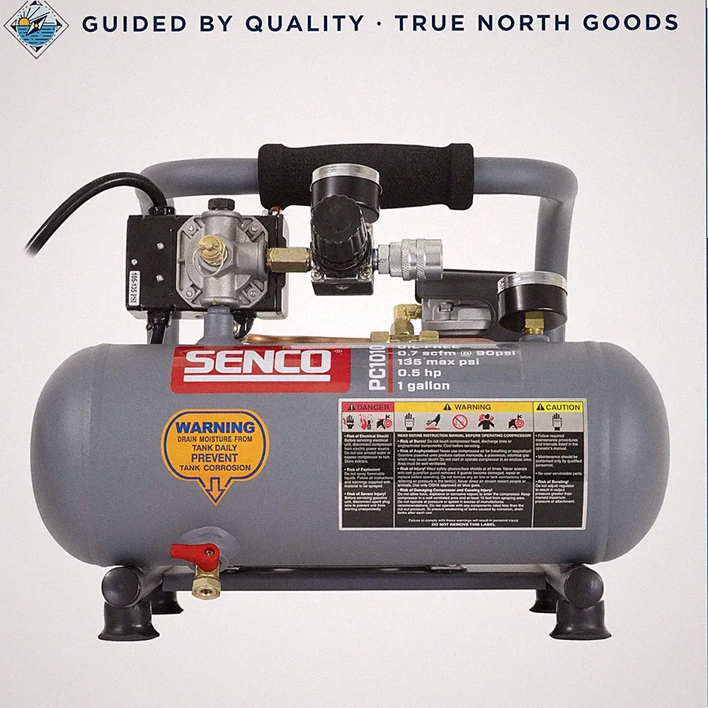 Durable Gray Hot Dog Air Compressor with Easy Carry Design and Quiet Operation