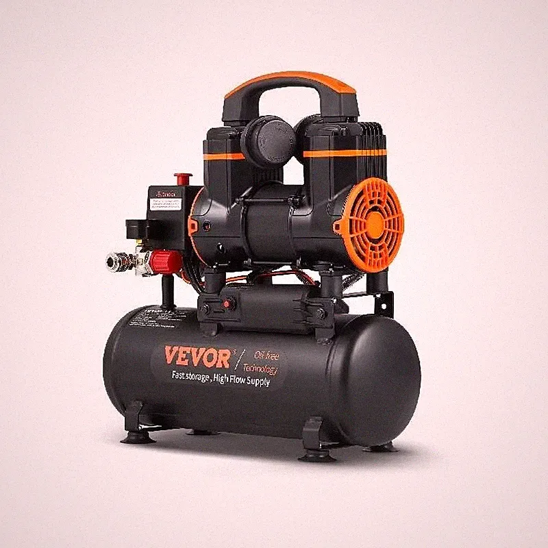 Silent Air Compressor 450W 1800W Quiet Oil-free for Home Repair Tire Inflation